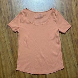 Falls Creek Women’s Scoop Neck Ribbed Short Sleeve Shirt Size Small